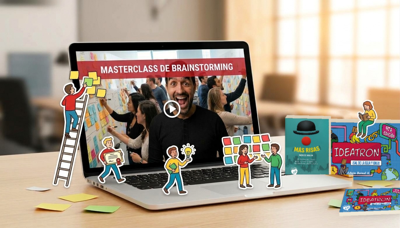 Masterclass de Brainstorming de Hackoi: curso en video con certificado de facilitador y tres libros de regalo